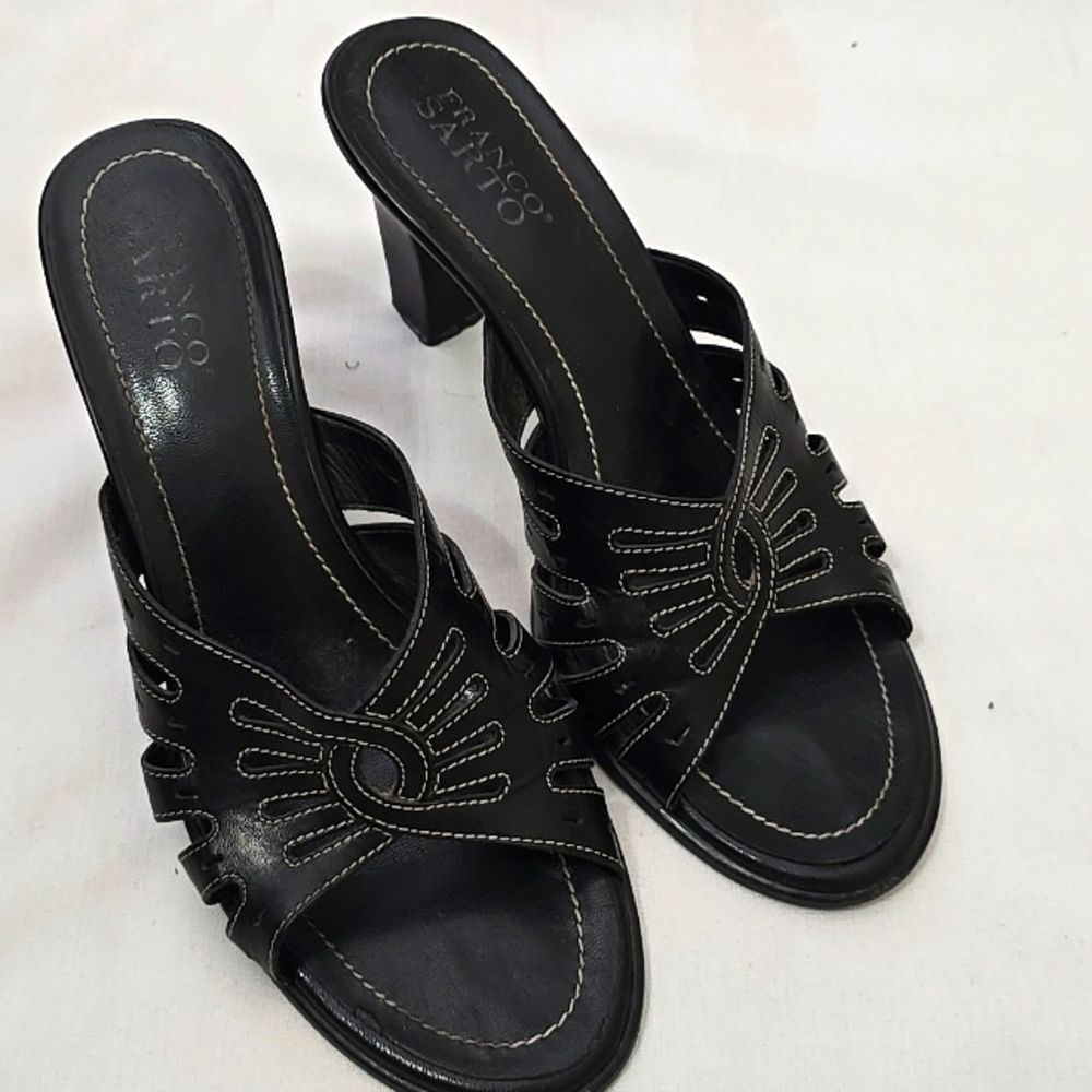 Y2k franco sarto Leathet‎ mules 9